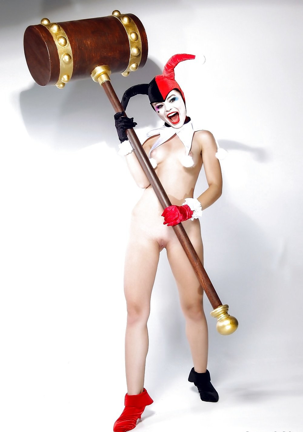 Filles en maquillage clown nu