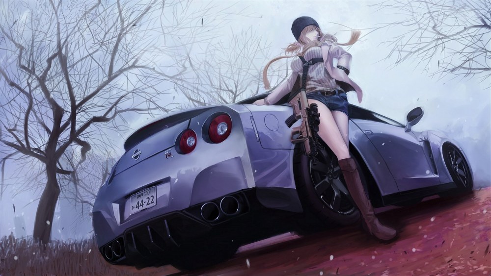 Le lavage de la voiture de la fille