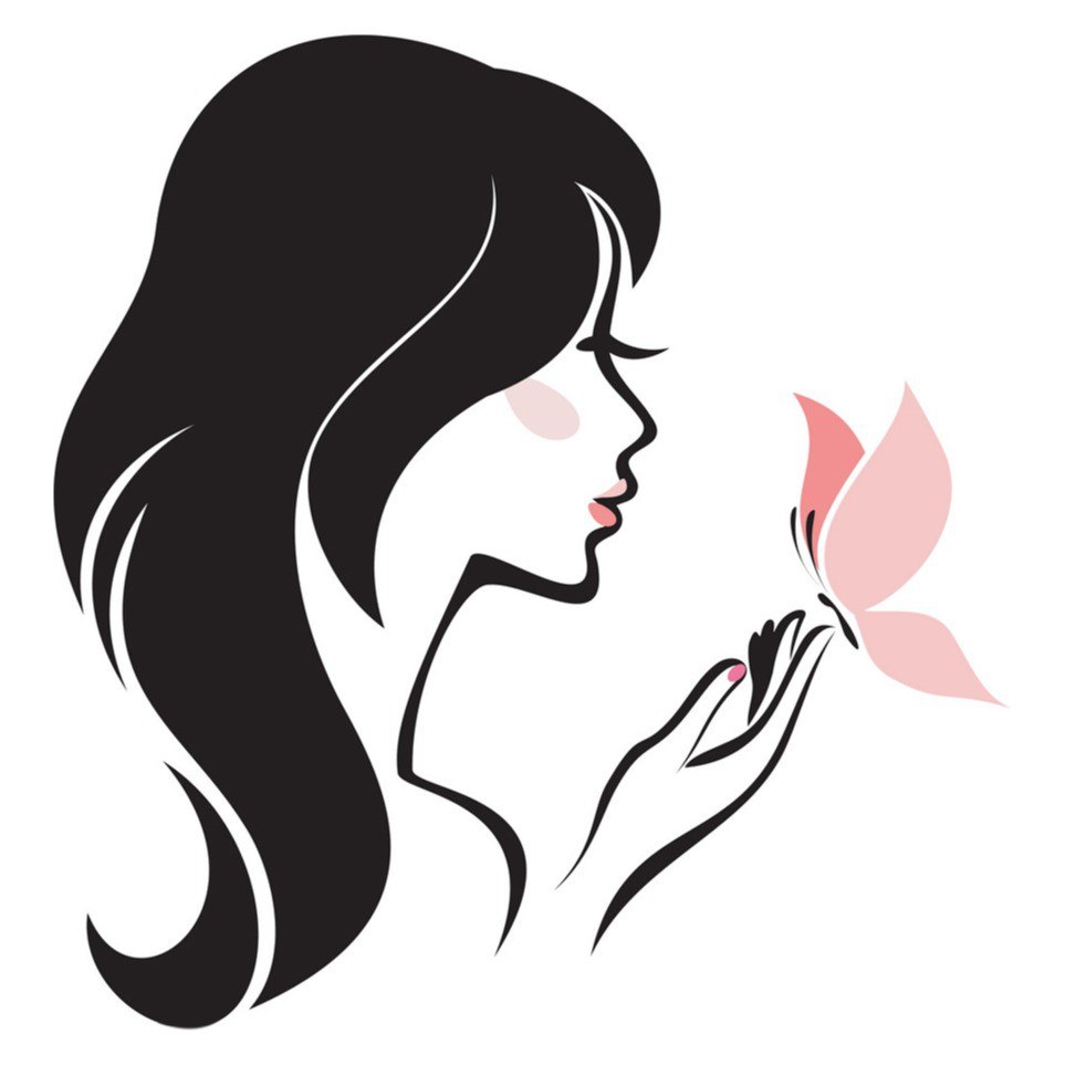 Femme en profil avec la main