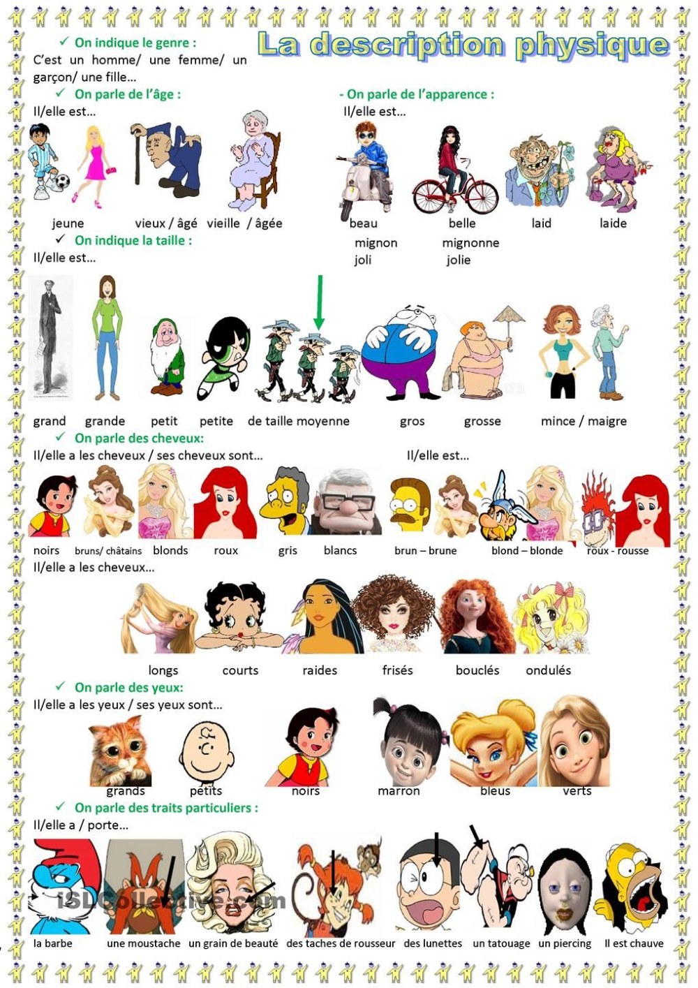 Vocabulaire sur le français sur le sujet Apparence
