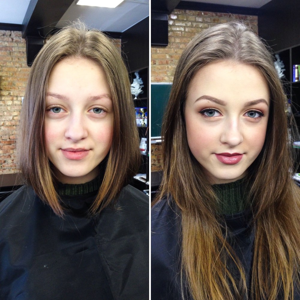 Transformation avant et après la coloration