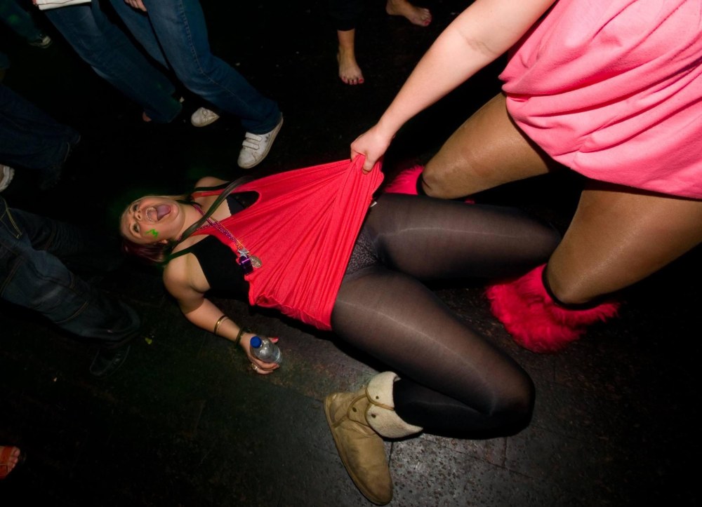 En collants en vacances
