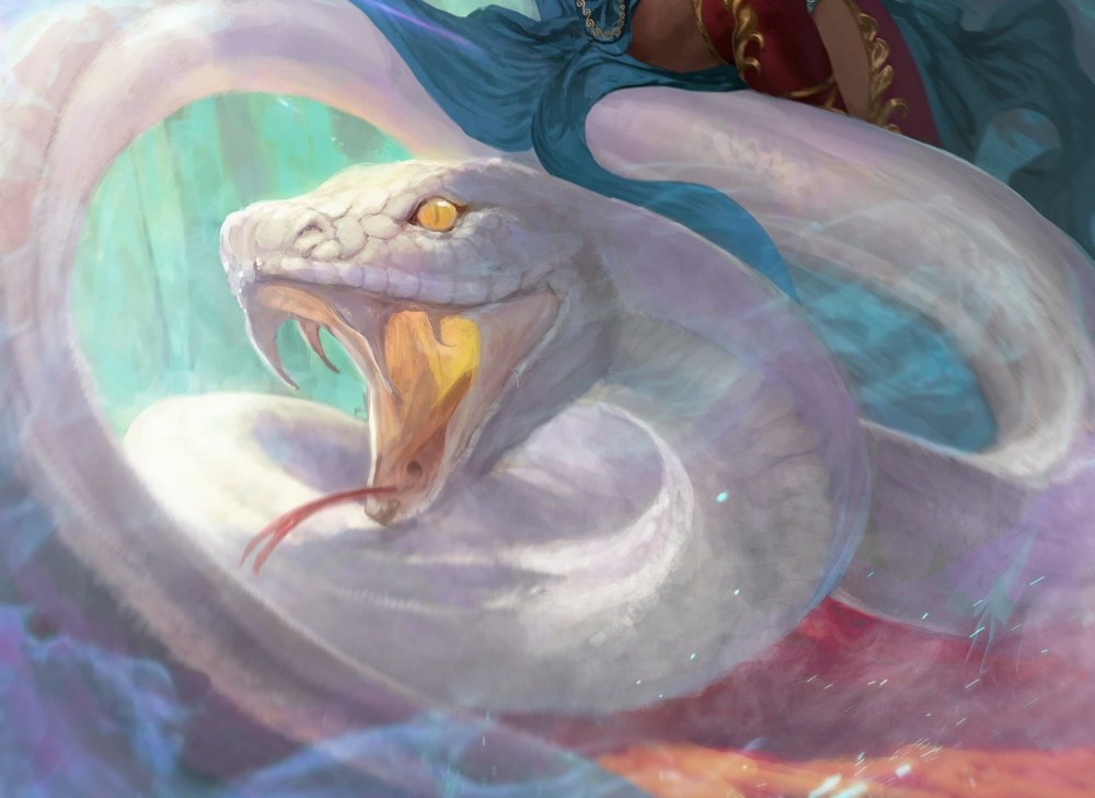 Énorme art de serpent blanc