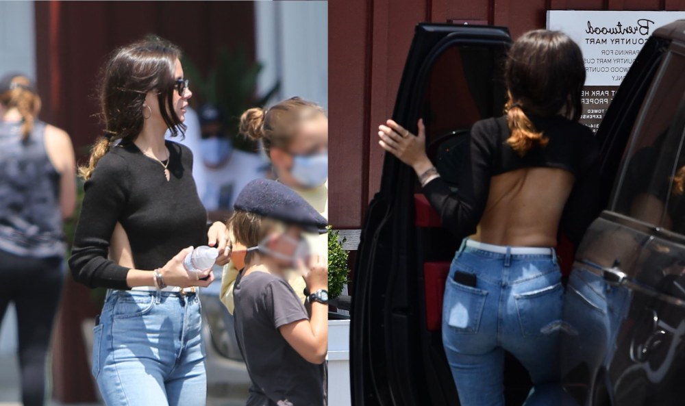Ana de Armas en pantalon en cuir