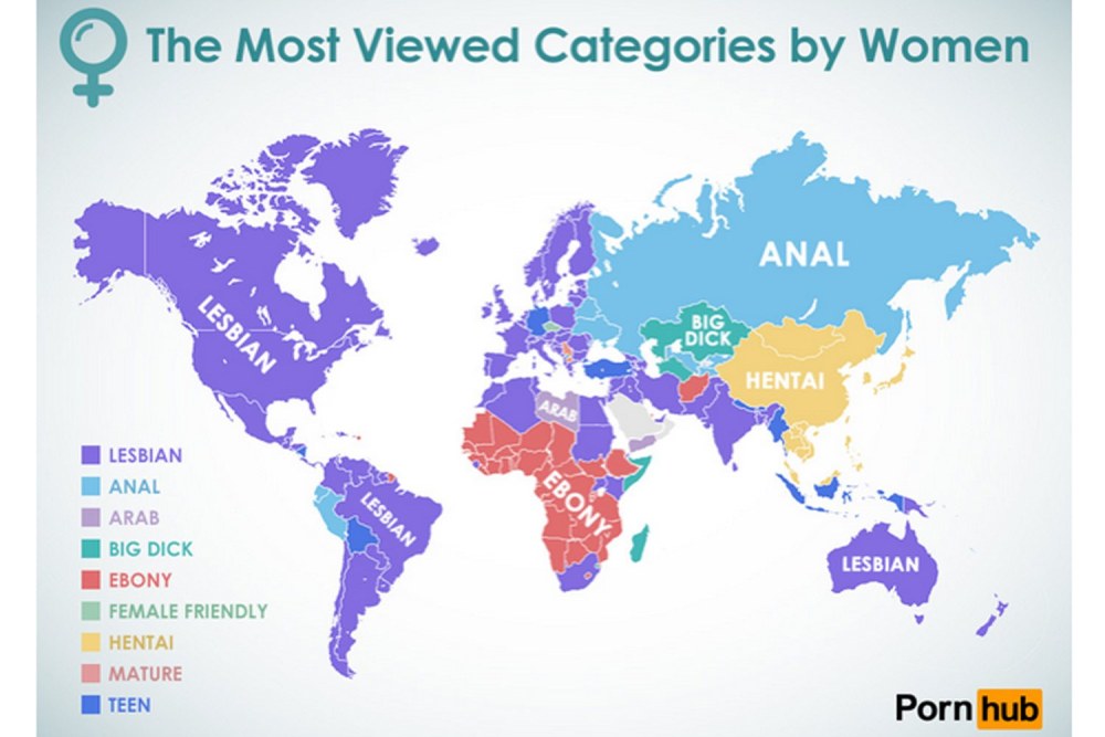 Statistiques de Pornhub par pays