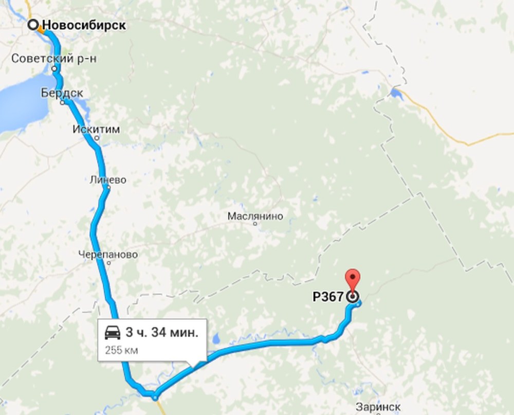 Itinéraire de Novokuznetsk à Berdsk
