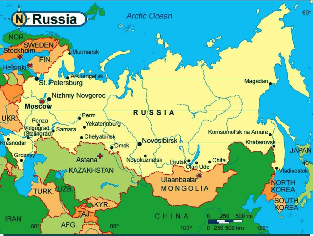 Carte de la Russie