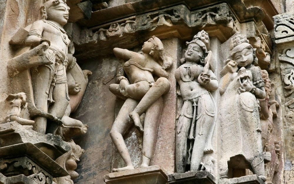 Scènes érotiques du temple de Khajuraho en Inde