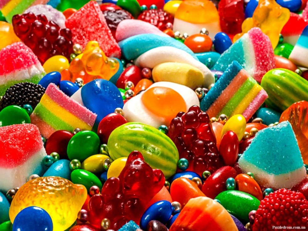 Les bonbons sont multi-colorants