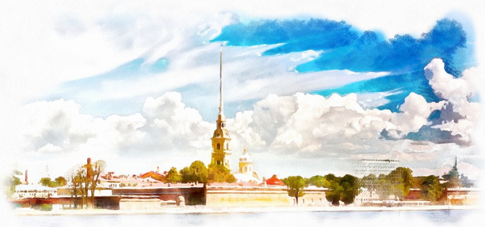 Sketches Kazan Watercolor Kremlin