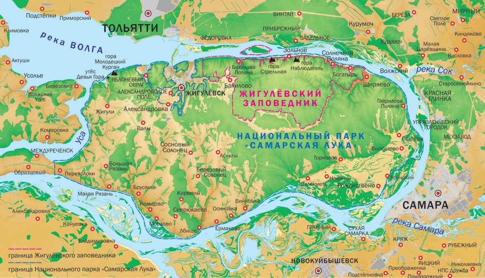 Carte du parc national Samara Luka