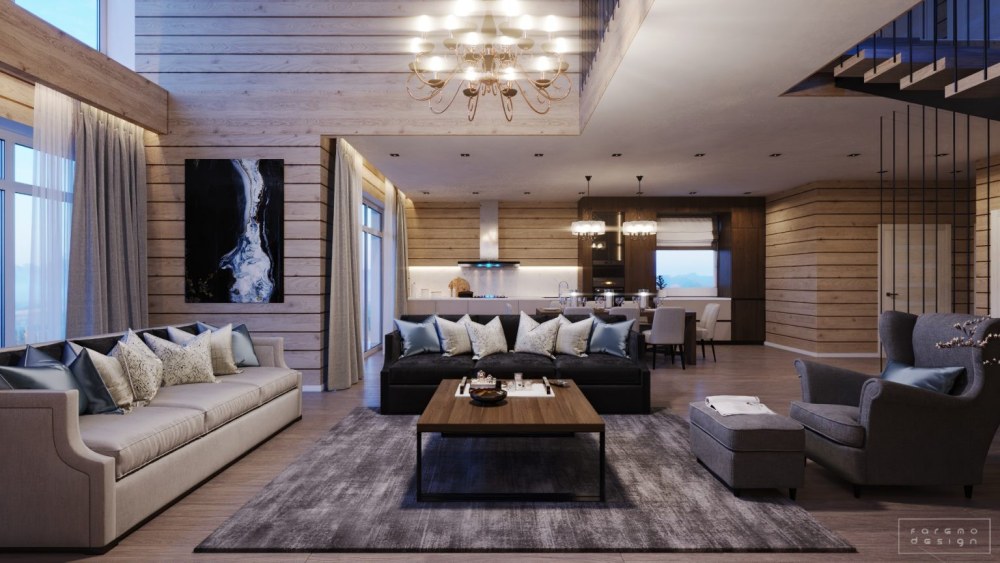Lit superposé dans une maison en bois