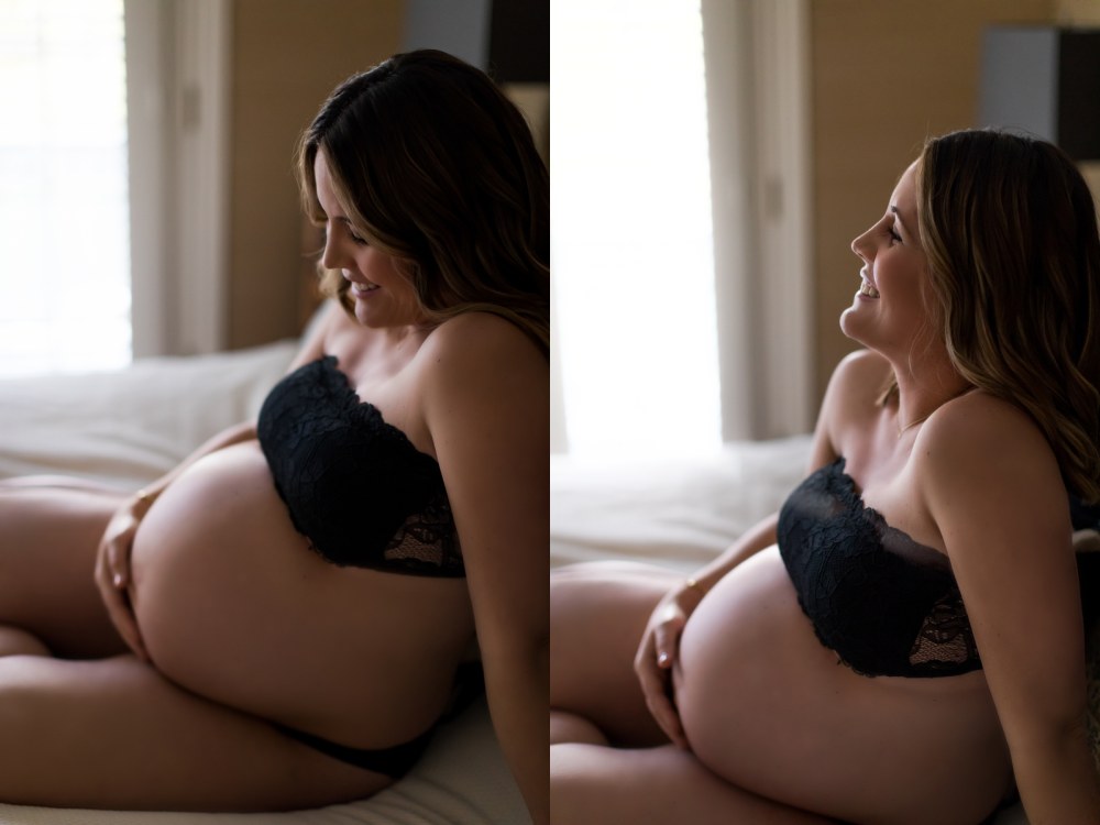 La séance photo lesbienne d'une femme enceinte