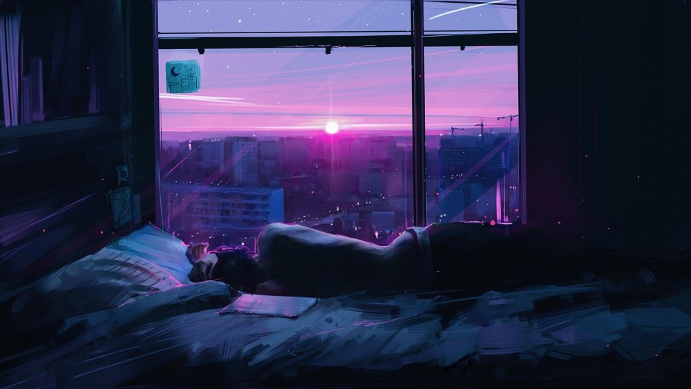 Chambre d'anime la nuit sans les gens