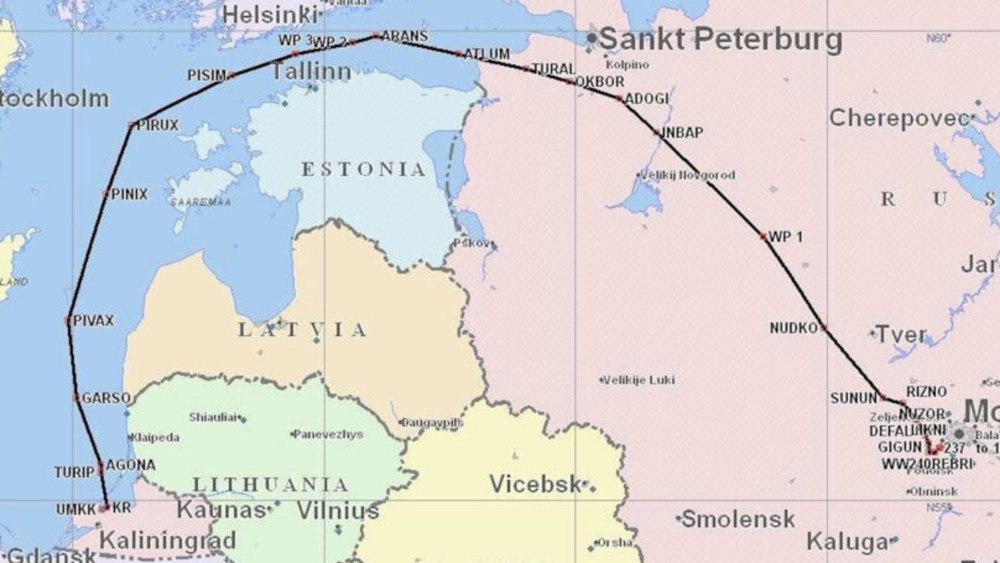 Carte de vol à Kaliningrad
