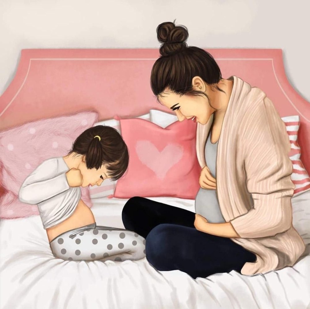 Fille avec art enfant