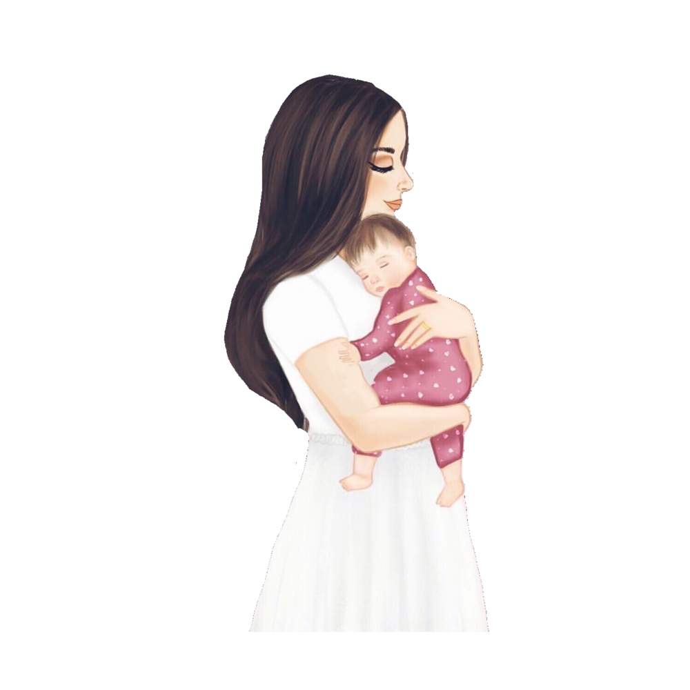 Cartoon Girl avec un enfant