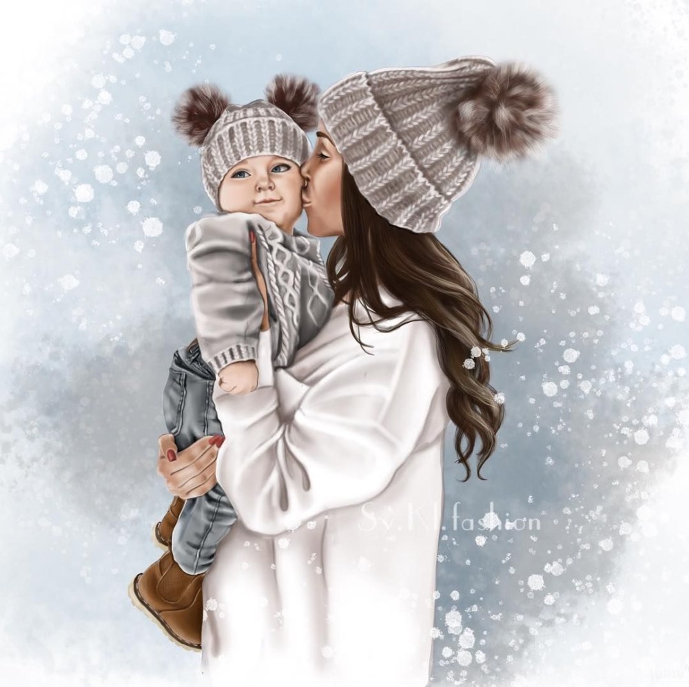 La fille d'hiver est cartoony