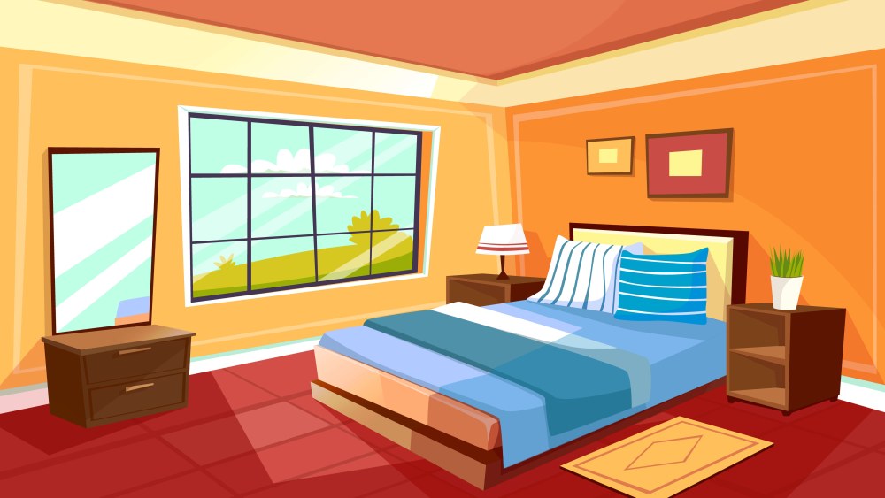 La chambre à coucher est un dessin animé