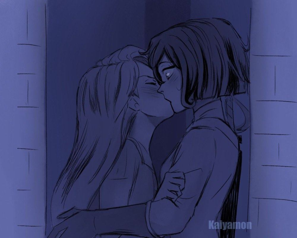 Raiponce et Cassandra s'embrasse