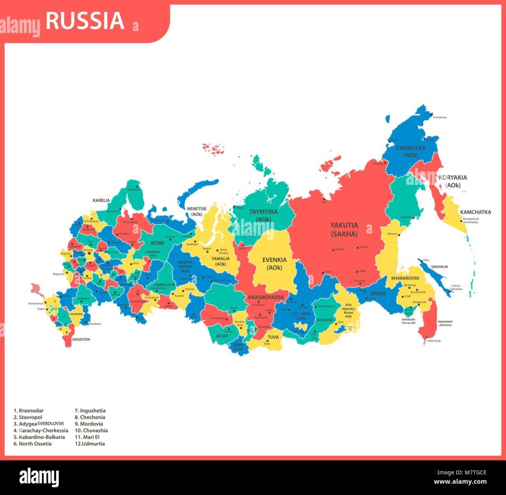 Carte russe par région