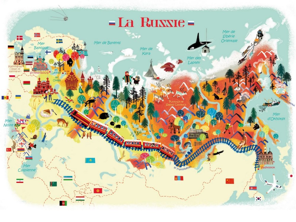 Carte russe avec attractions